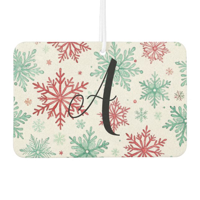 Personalized initial winter car air freshener (Front)