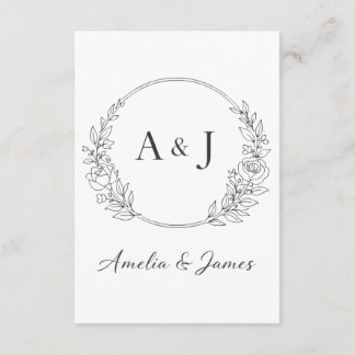 Personalized Initials Design Enclosure Card