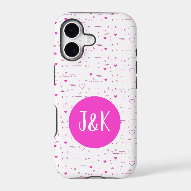 Personalized Initials J & K Pink Love Pattern (Back)