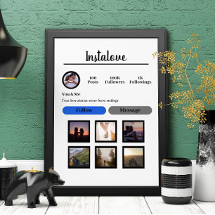 Personalized Instagram feed Photo Collage, wallart Poster