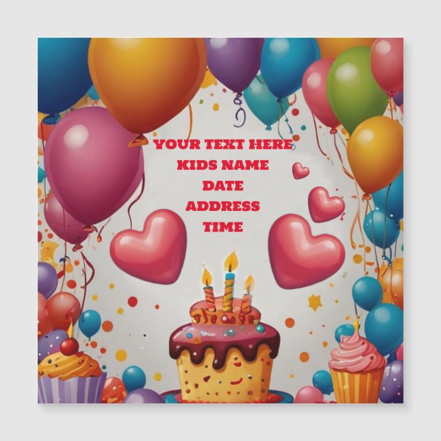 Personalized Invitation Birthday Postcard Invite (Front)