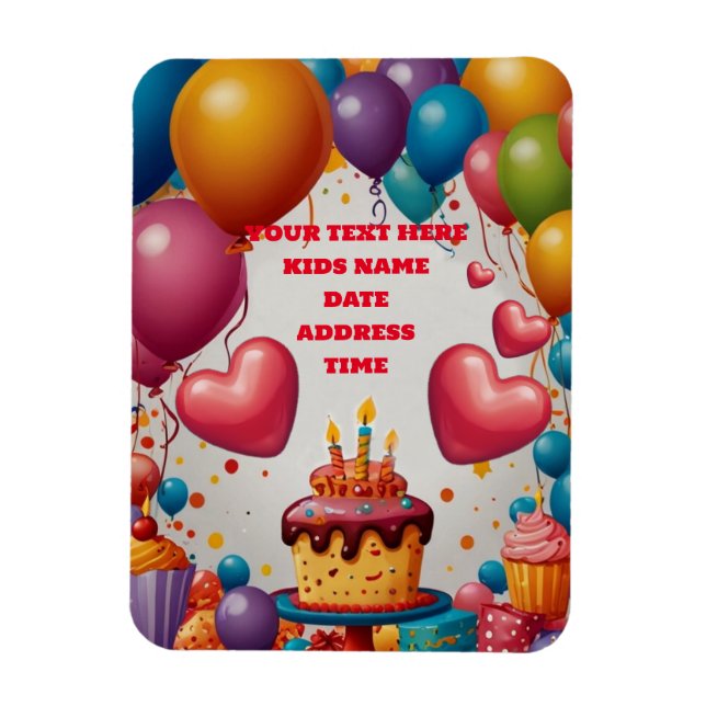 Personalized Invitation Birthday Postcard Invite Magnet (Vertical)