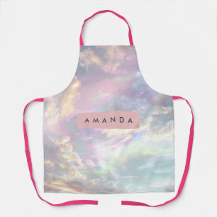 Personalized Iridescent Pastel Cloud Sky Apron