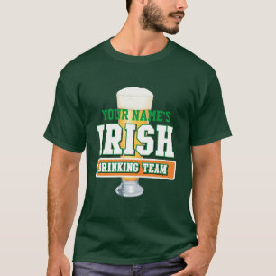 Personalized Irish Drinking Team Dark T-Shirt