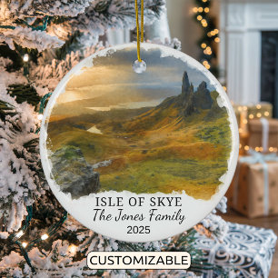 Personalized Isle of Skye Ornament, Scotland Ceramic Tree Decoration