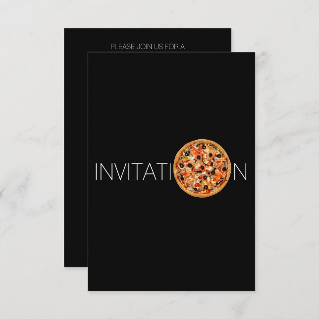 Personalized Italian Food Dinner Pizza Invitation (Front/Back)
