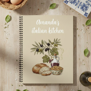 Personalized Italian Kitchen Rustic Bread  Recipe Notebook