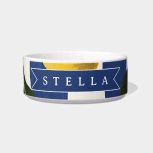 Personalized Italian Lemon Stripe Coastal  Bowl