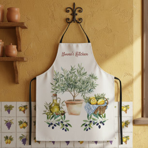 Personalized Italian Watercolor Cooking Apron