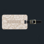 Personalized Ivory Lace Bridal Elegant Vintage Luggage Tag<br><div class="desc">Delicate lace is one of those motifs that seems timeless right away. The grandeur of traditional lace designs is captured in this personalized ivory lace floral collection, which also features a contemporary personalized touch. The design combines softness, sophistication, and adaptability, drawing inspiration from delicate floral textures and old lace fabrics....</div>