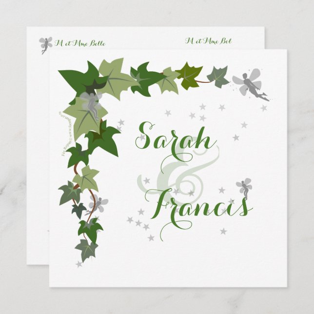 personalized ivy and fairy wedding announcement (Front/Back)