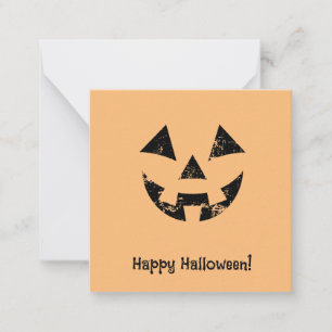 Personalized Jack-o-lantern pumpkin face Halloween Card