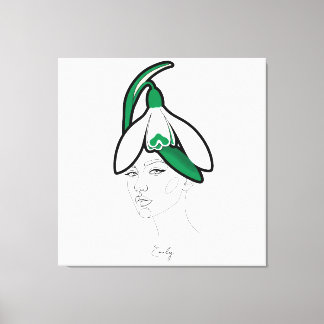 Personalized January Birth Flower Portrait Canvas Print