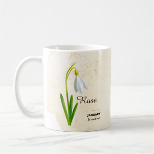 Personalized January Flower Mug