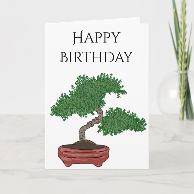 Personalized Japanese Bonsai Tree Card (Front)