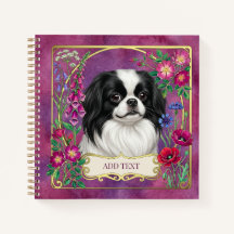 Personalized Japanese Chin Pink Notebook
