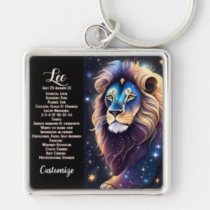 Personalized Jewel Galaxy Zodiac Leo Key Ring