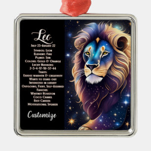 Personalized Jewel Galaxy Zodiac Leo Metal Tree Decoration