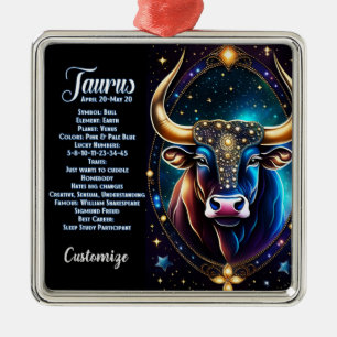Personalized Jewel Galaxy Zodiac Taurus Metal Tree Decoration