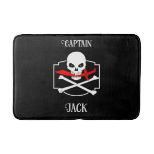 Personalized Jolly Roger (Cutlass) Bath Mat