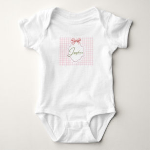 Personalized Josephine Baby Girl Nursery Gingham Bodysuit