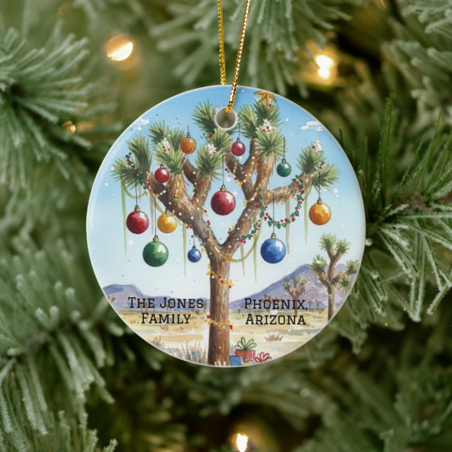 Personalized Joshua Tree at Christmas Ceramic Tree Decoration (Tree)