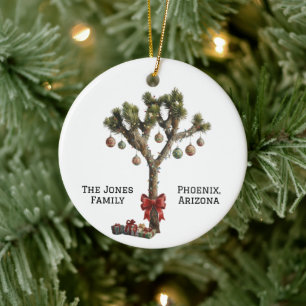 Personalized Joshua Tree Decorated for Christmas Ceramic Tree Decoration