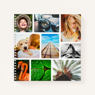 Personalized Journal 18 Photo Collage White Frame