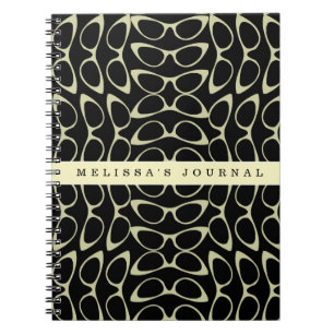 Personalized Journal CatEye Glasses Retro Notebook