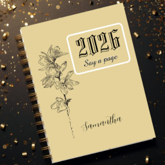Personalized Journal With Name,Engrave birthflower
