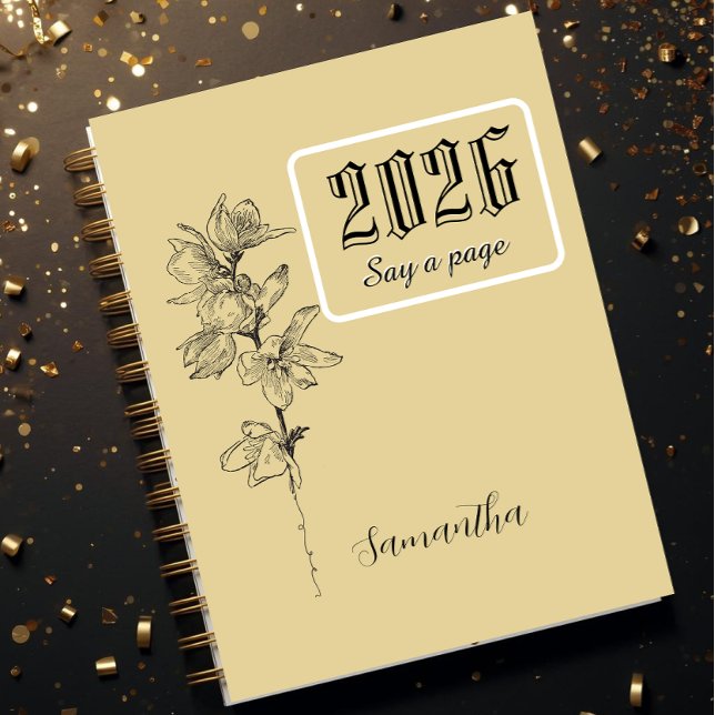 Personalized Journal With Name,Engrave birthflower (Creator Uploaded)