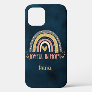 Personalized Joyful In Hope Christian Rainbow iPhone 12 Case