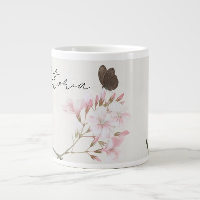 Personalized Ju Lian Design Floral Butterfly Mug (Front)