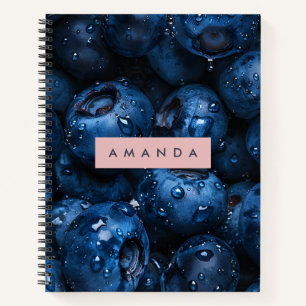 Personalized Juicy Fruit Blueberry Design Notebook
