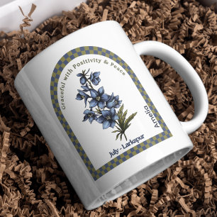 Personalized July Birth Month Flower Coffee Mug
