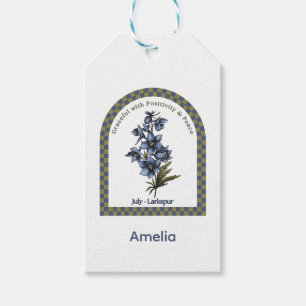 Personalized July Birth Month Flower Gift Tags