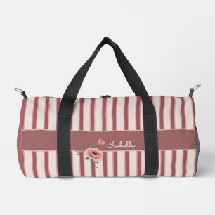 Personalized June Birth Flower Duffle Bag