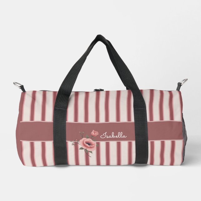 Personalized June Birth Flower Duffle Bag (Front)
