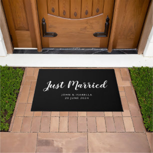 Personalized Just Married Newlyweds Doormat