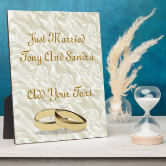 Personalized Just Married Wedding Table Plaque