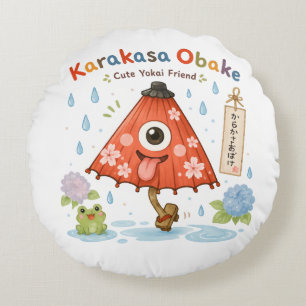 Personalized Karakasa Obake Mug Custom Name & Me Round Cushion
