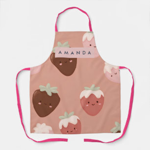 Personalized Kawaii Chocolate Strawberry Pattern Apron