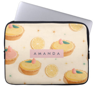 Personalized Kawaii Lemon Tart Pattern Laptop Sleeve