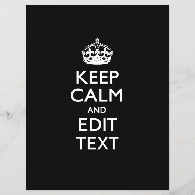 Personalized KEEP CALM AND Edit Text Invite Flyer (Front)