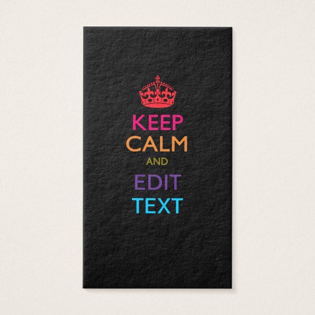 Personalized KEEP CALM AND Edit Text Multicolored (Front)