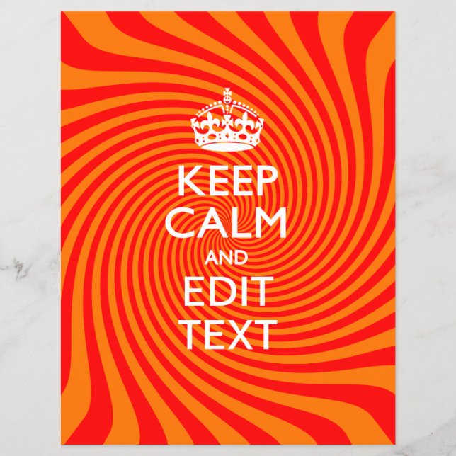 Personalized KEEP CALM AND Have Text Orange Swirl Flyer (Front)