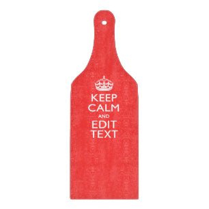 Personalized KEEP CALM and Have your text on Coral Cutting Board