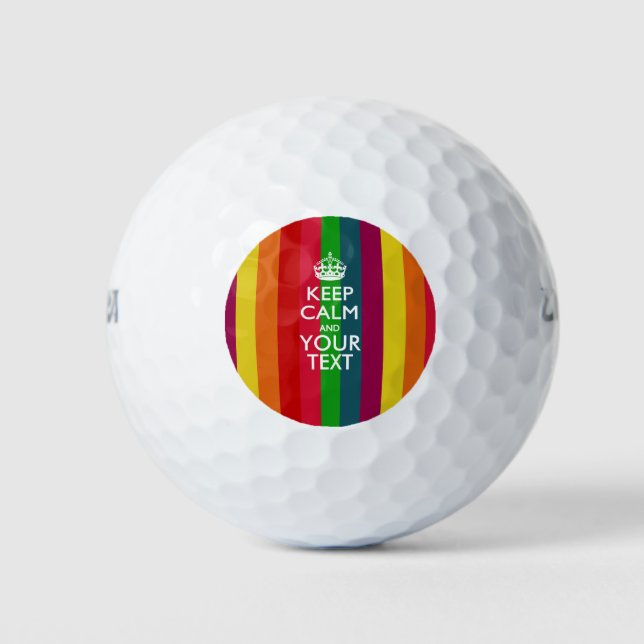 Personalized KEEP CALM AND Your Creative Text Golf Balls (Front)