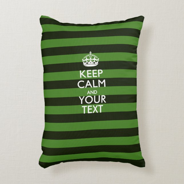 Personalized KEEP CALM AND Your Text for Green Decorative Cushion (Front(Vertical))