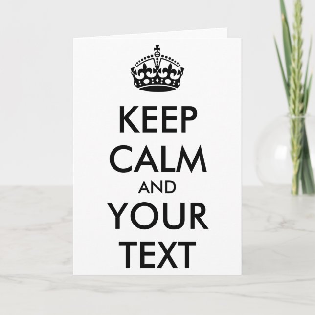 Personalized Keep Calm And Your Text T Shirt_1  Card (Front)
